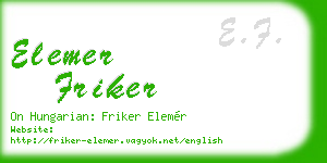 elemer friker business card